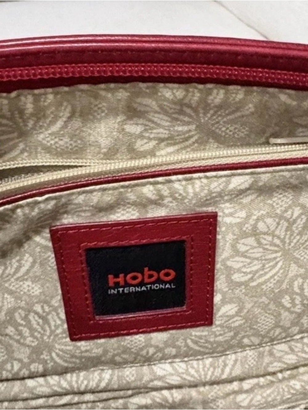 HOBO INTERNATIONAL Dark Red Leather Handbag Purse